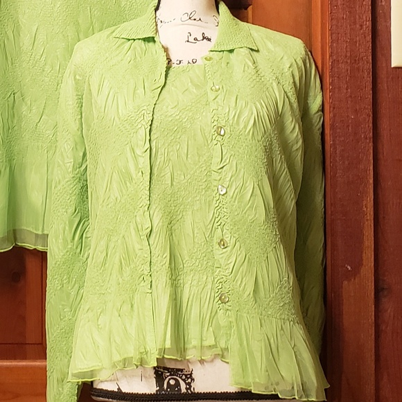 ❤3/$50❤Lovely green, 3 piece skirt set sz L - Picture 5 of 6